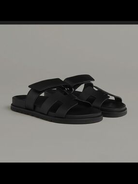 Black Slide Sandals - Modern Minimalist